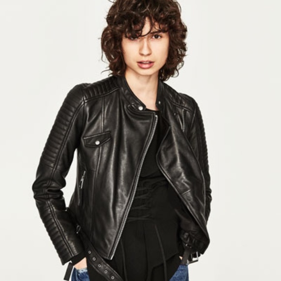 Zara Jackets & Blazers - Zara genuine leather motorcycle jacket